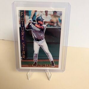 1996 Topps Future Star Derek Jeter baseball card.